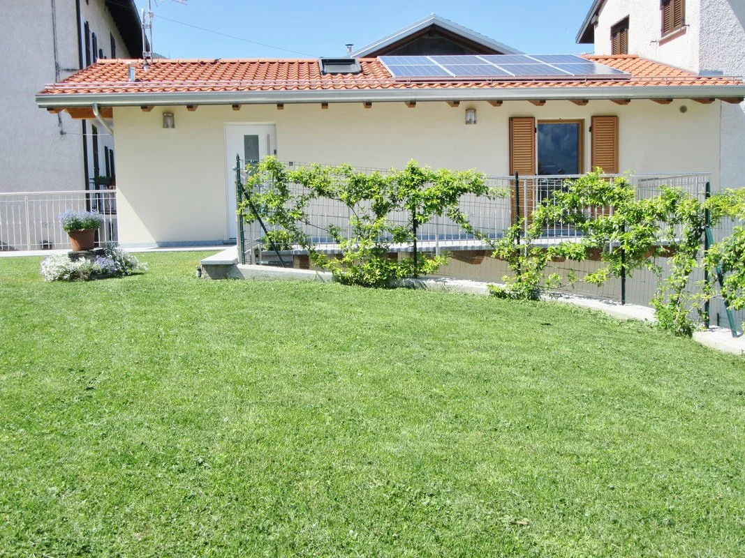 The private garden beside the villa
