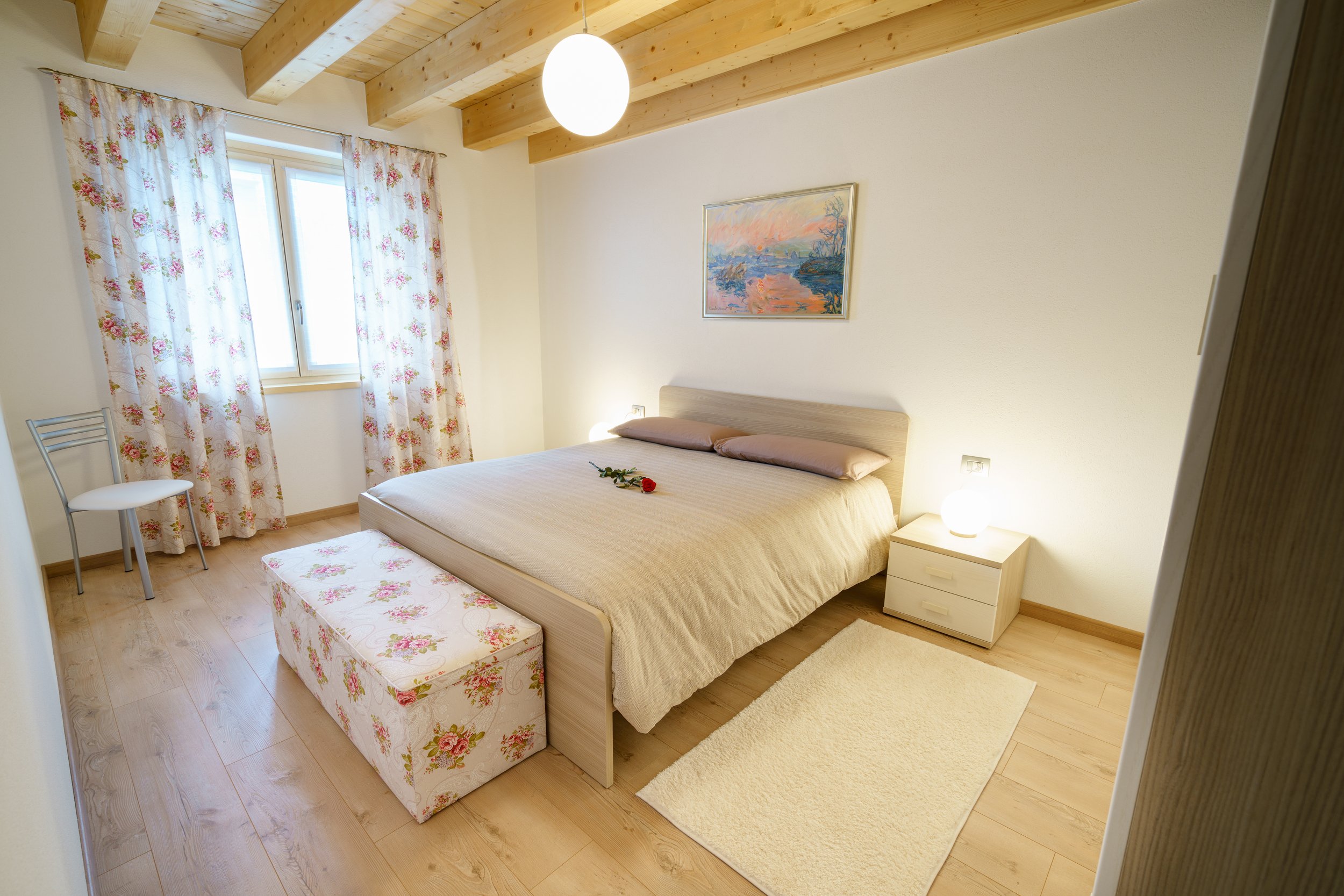 One of the two bedrooms on the ground floor